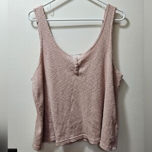 Women's Pink/Tan Sleeveless Top